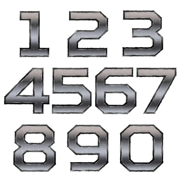 Metallic numbers set — Stock Vector