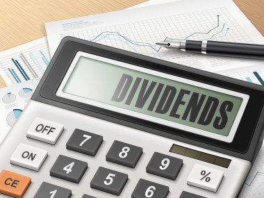 calculator with the word dividends 
