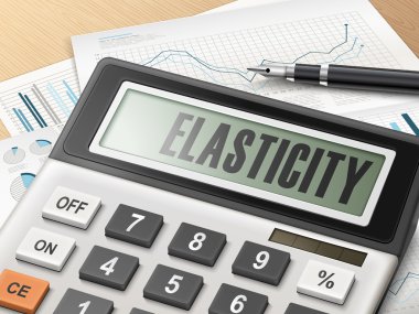 calculator with the word elasticity clipart