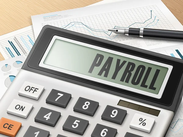 Calculator with the word payroll — Stock vektor