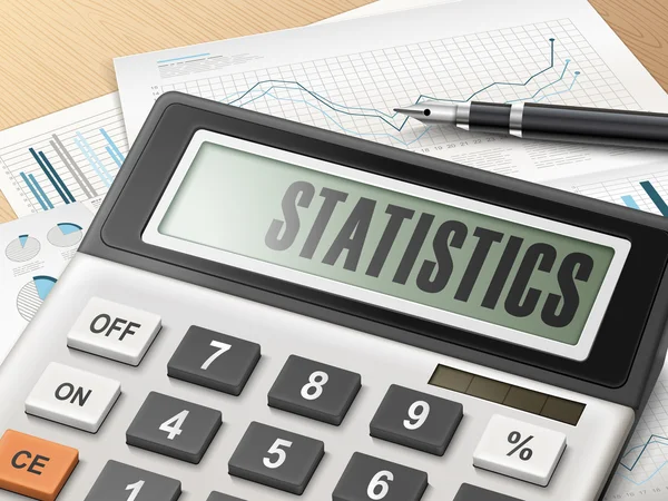 Calculadora com a palavra estatística —  Vetores de Stock