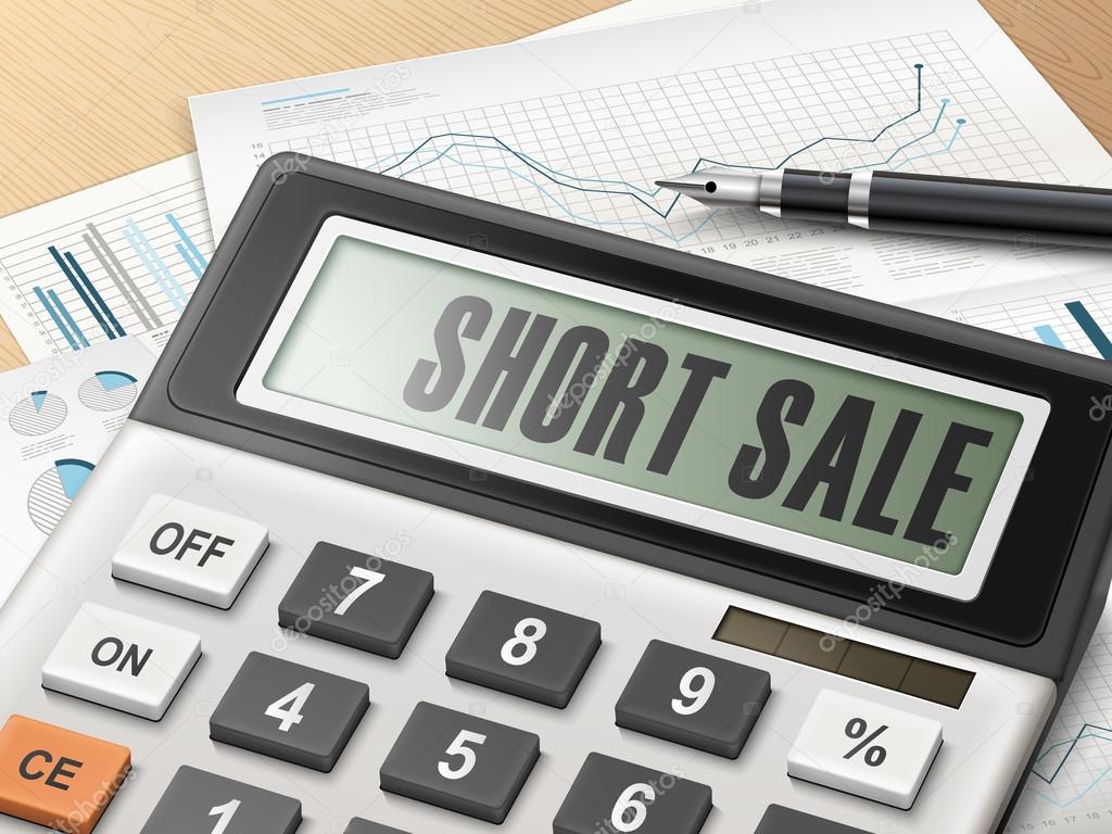 calculator with the word short sale 