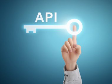 male hand pressing API key button 