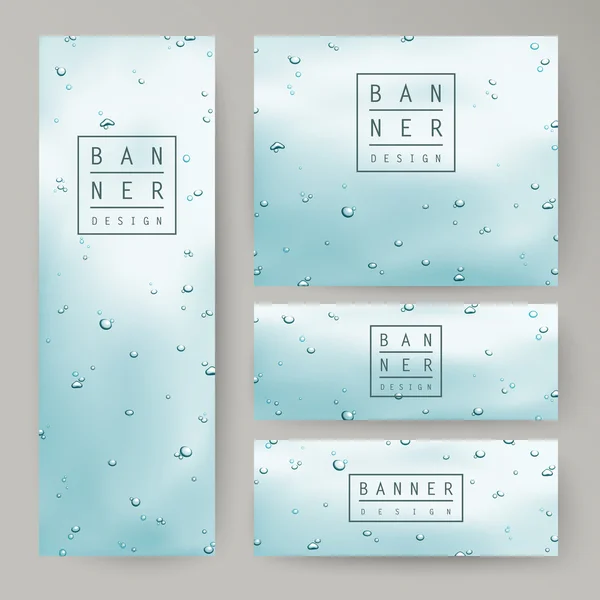 Elegant water drops on window glass concept banners — Stok Vektör