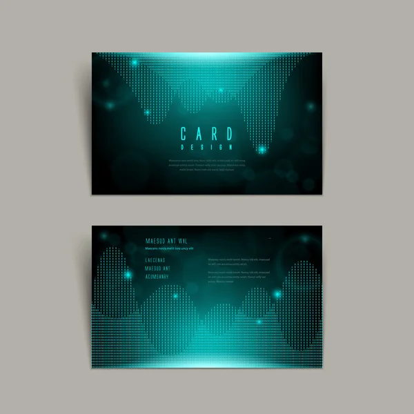 Abstract wave element business card design — ストックベクタ