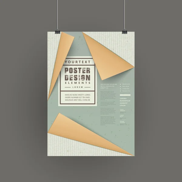 Elegant paper folded style poster design — 图库矢量图片