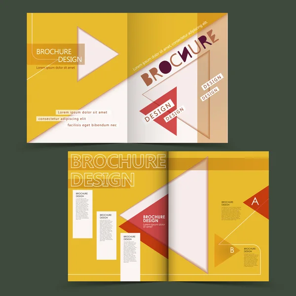 Creative geometric half-fold brochure design — ストックベクタ