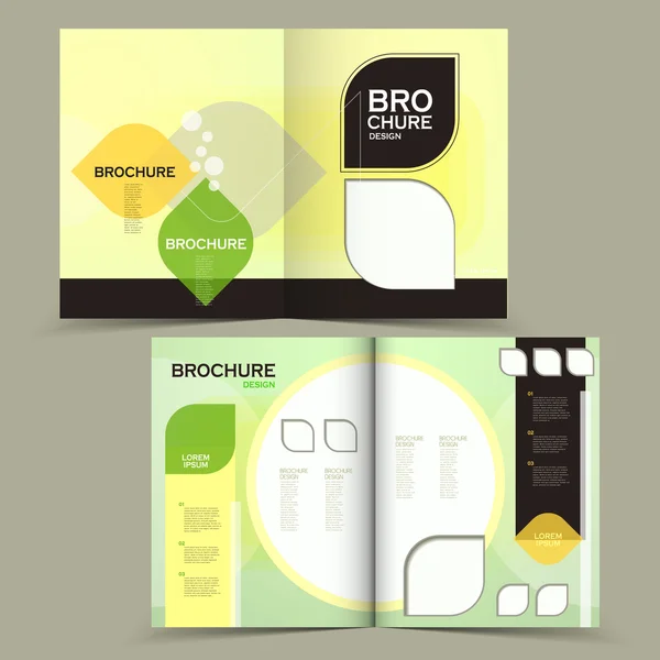 Moderne tweeën gevouwen brochure ontwerpen — Stockvector