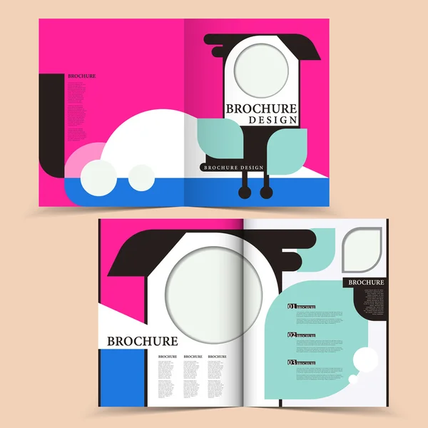 Diseño creativo del folleto de medio pliegue — Vector de stock