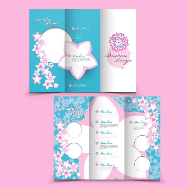 Bella tri-fold brochure design — Vettoriale Stock