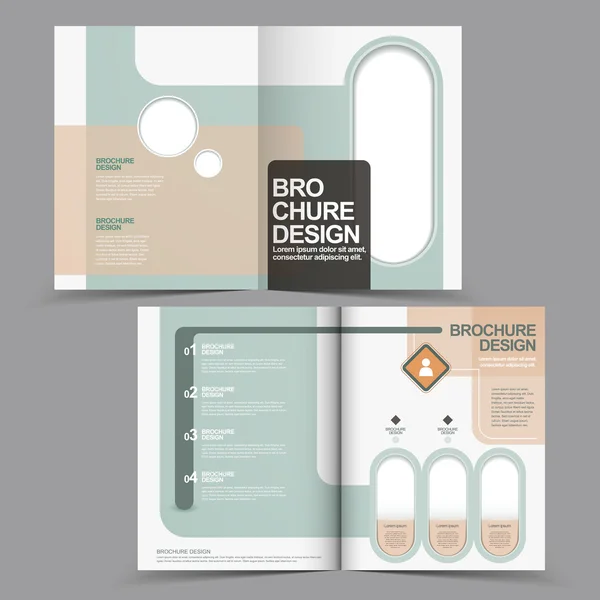 Elegant half-fold brochure design with geometric element — ストックベクタ