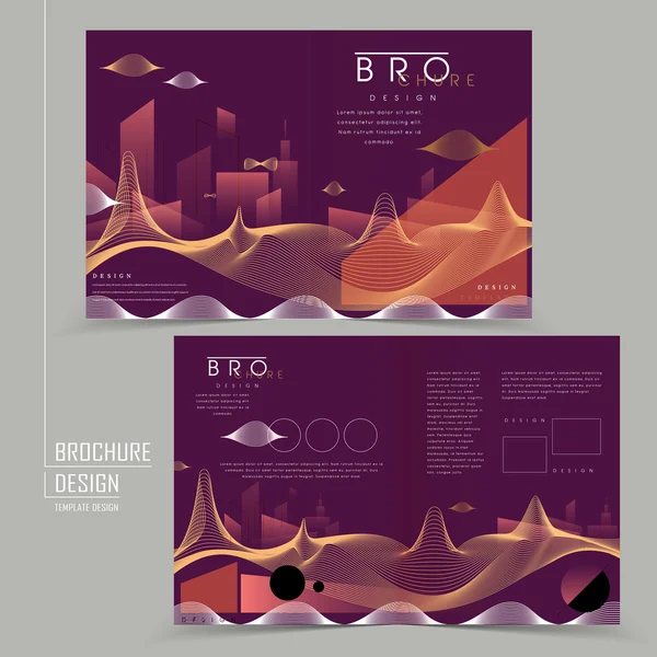 Futuristic style half-fold brochure design — Διανυσματικό Αρχείο