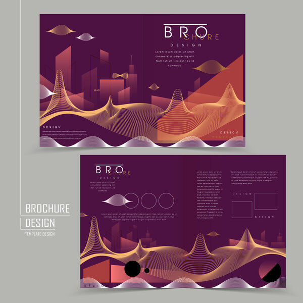 futuristic style half-fold brochure design