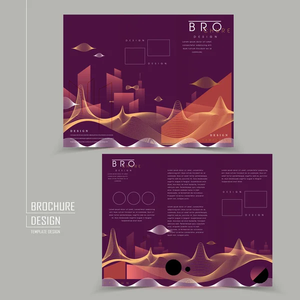 Futuristic style tri-fold brochure design — ストックベクタ