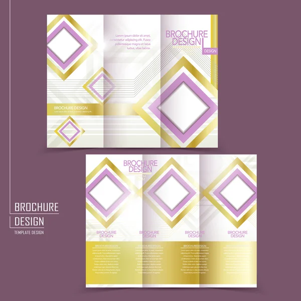 Graceful tri-fold template design — ストックベクタ