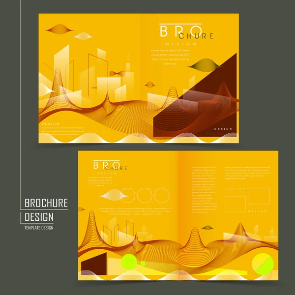 Futuristic style half-fold template design — Stock vektor