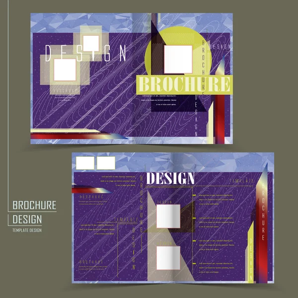 Diseño abstracto de plantilla de medio pliegue — Archivo Imágenes Vectoriales