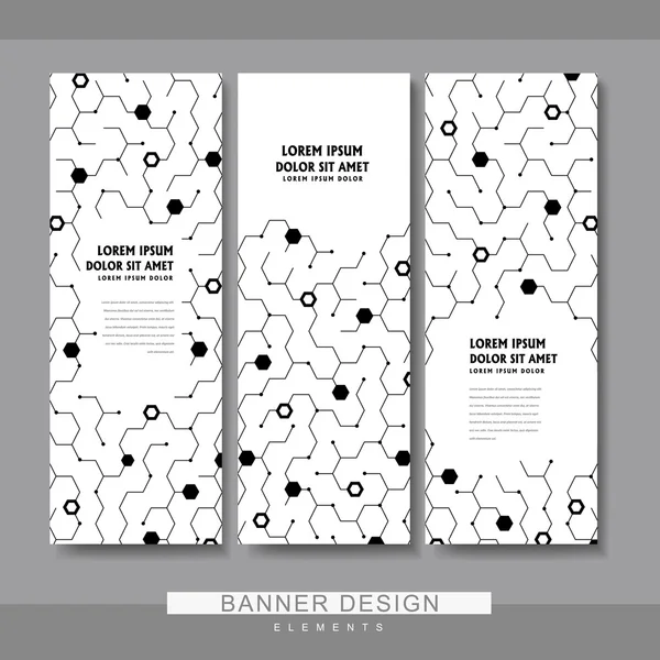 High-tech style banner template set — ストックベクタ