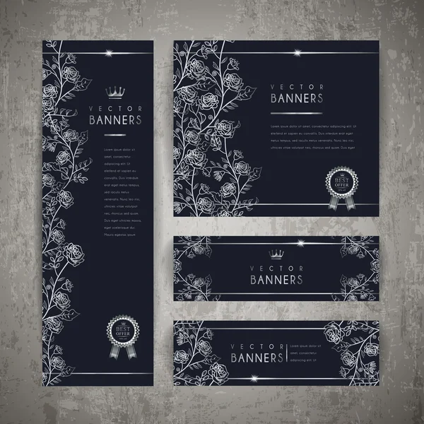 Elegant banner template set design — Stock Vector