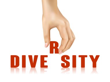 diversity word taken away by hand clipart
