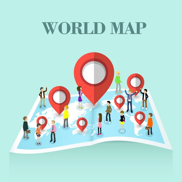 Koncepcja mapa świata — Wektor stockowy