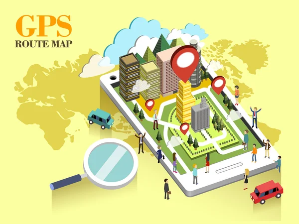 GPS rutt karta koncept — Stock vektor