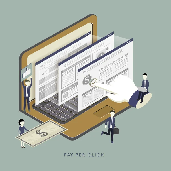 Payer par clic concept — Image vectorielle