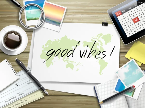 Good vibes written on paper — Stock Vector