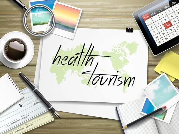 Zdravotní turistiky na papíře — Stockový vektor