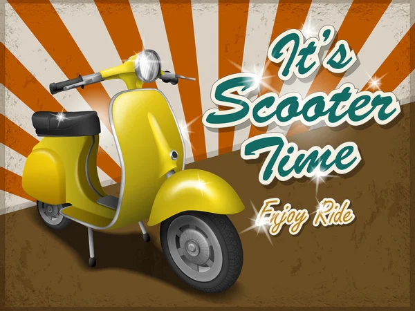 Scooter seyahat kavramı poster tasarımı — Stok Vektör