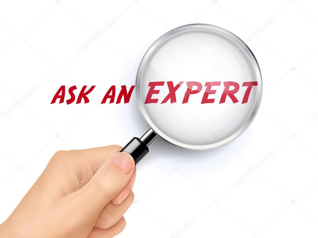 ask an expert showing through magnifying glass 