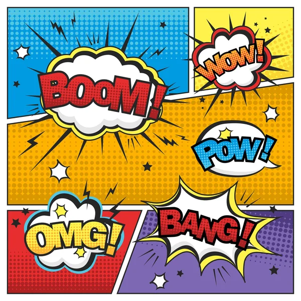 Attractive comic sound effect set — Stock Vector