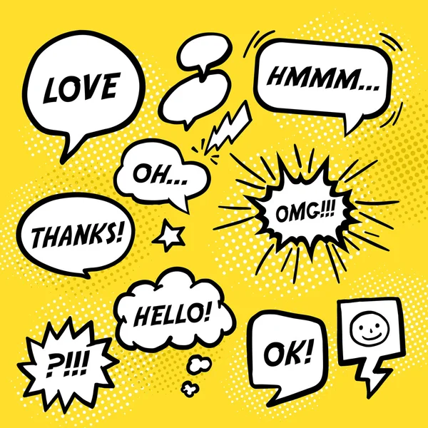 Simplicity comic speech bubbles set — Stock Vector