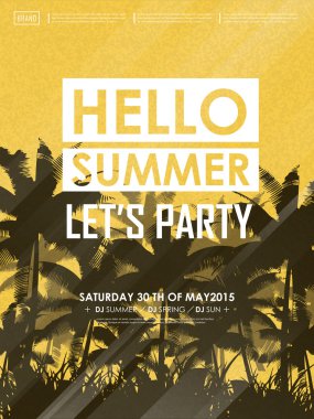 basitlik yaz plaj partisi poster tasarımı