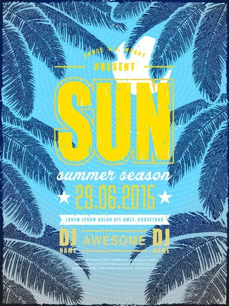 Attraktiva sommaren beach party affisch design — Stock vektor