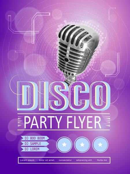 modern disco party poster design
