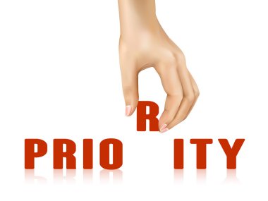 priority word taken away by hand clipart