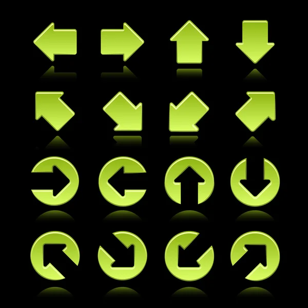 Flechas verdes modernas conjunto — Vector de stock