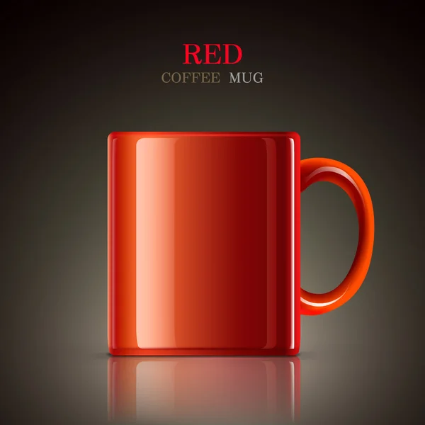 Taza roja clásica — Vector de stock