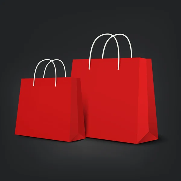 Conjunto de sacos de compras laranja — Vetor de Stock