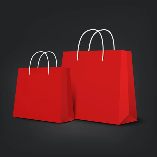 Naranja bolsas de compras conjunto — Vector de stock