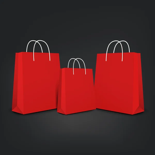 Conjunto de sacos de compras laranja — Vetor de Stock