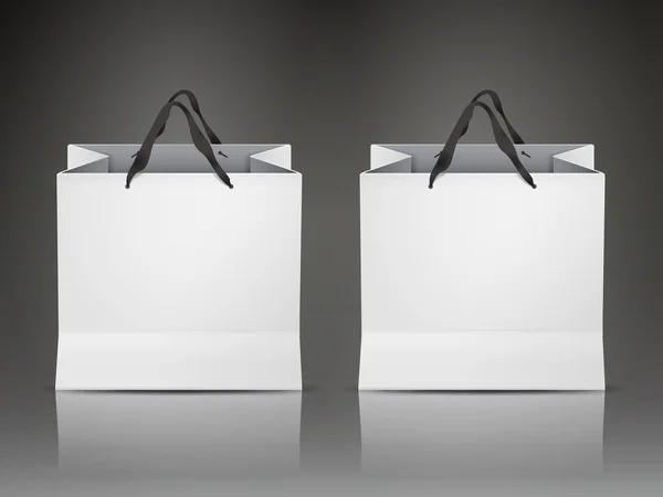 Sacos de compras brancos conjunto — Vetor de Stock