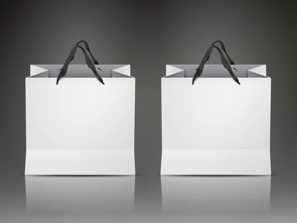 Bolsas de compras blancas conjunto — Vector de stock