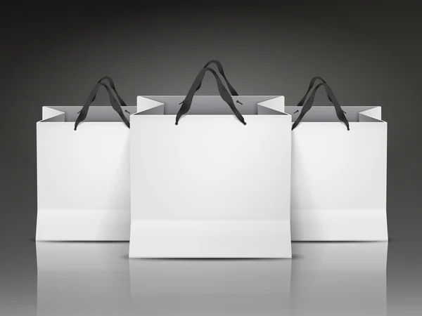 White shopping bags set — Stock Vector
