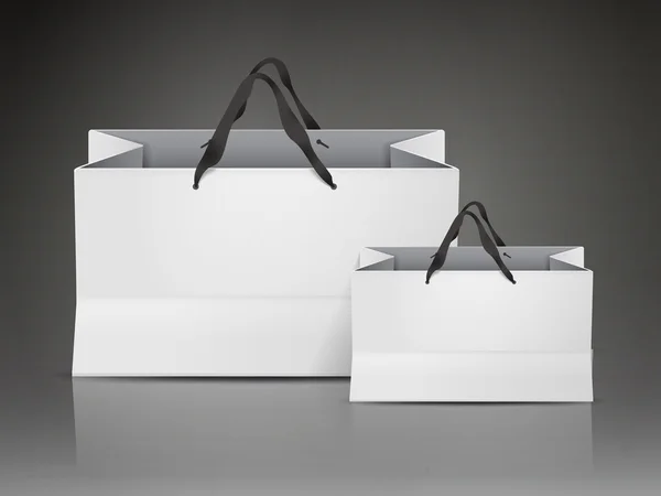 Bolsas de compras blancas conjunto — Vector de stock