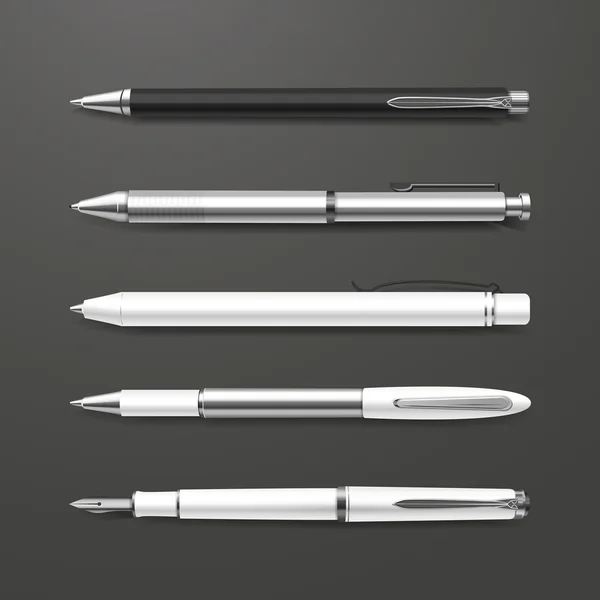 Grazioso set di penne bianche — Vettoriale Stock