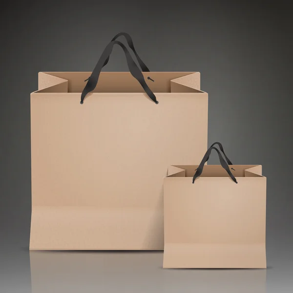 Kraft bolsas de papel conjunto — Archivo Imágenes Vectoriales