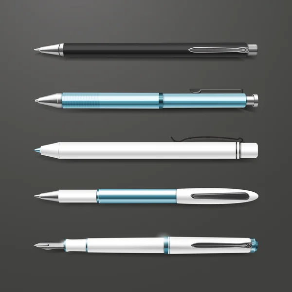 Set penne blu grazioso — Vettoriale Stock