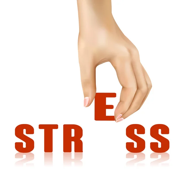 Stres sözcüğü el ile alınıyor — Stok Vektör